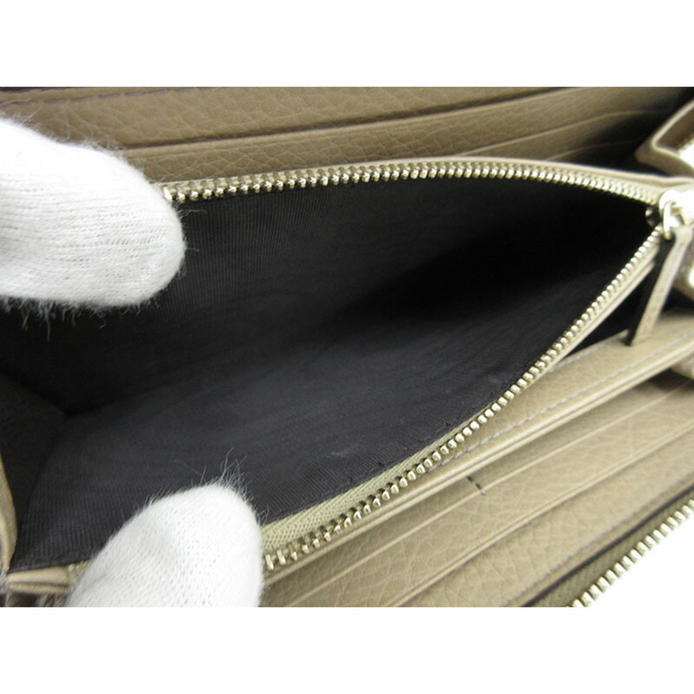 Gucci Soho Round Zip Long Wallet Beige Leather - Picture 7 of 8
